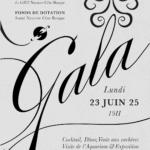 Réalisation de la communication visuelle en partenariat avec le Fonds de Dotation Santé Navarre Côte Basque. Carton Invitation Gala annuel 2025.